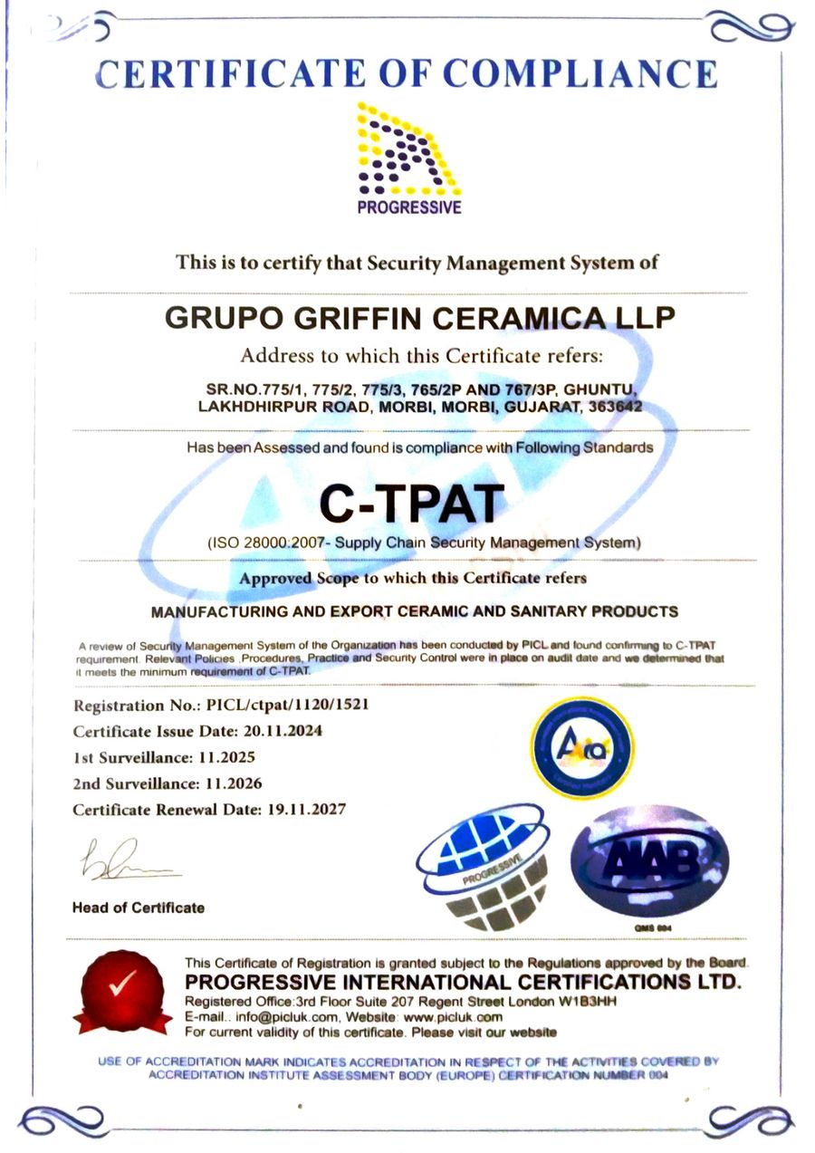 C-TPAT Compliance certificate
