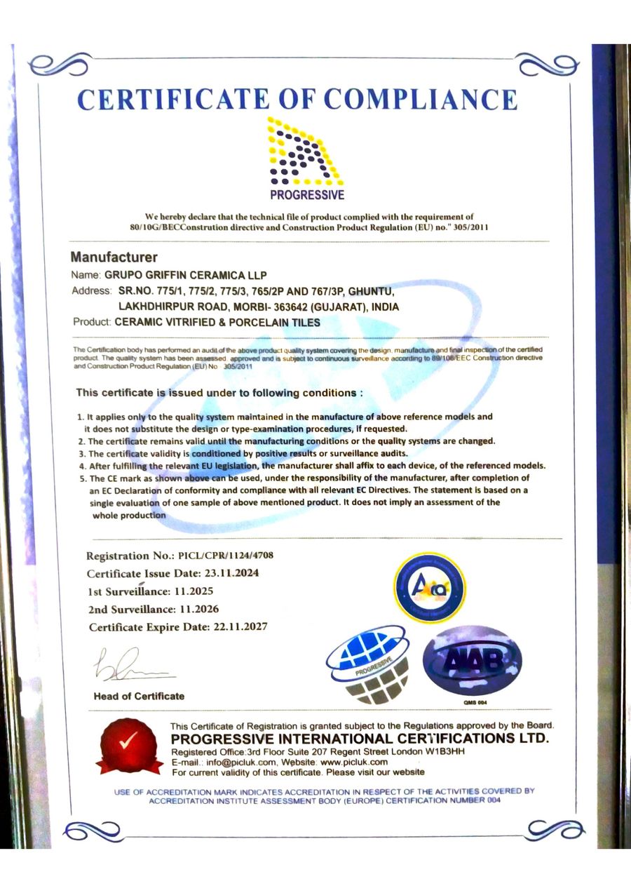 CE Compliance certificate