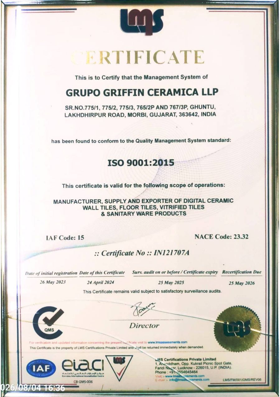 ISO 9001:2015 certificate
